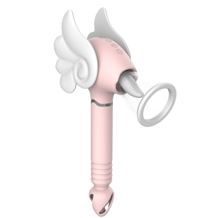 Magical Wand 7 Frequency Tongue Licking 3 Stretching Sucking G-spot Stimulation Clitoral Vibrator