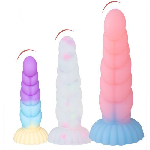 New Arrival Oem Design Colorful Luminous Sml Xl Dildo Butt Plug Vaginal Sexual Anal  For S