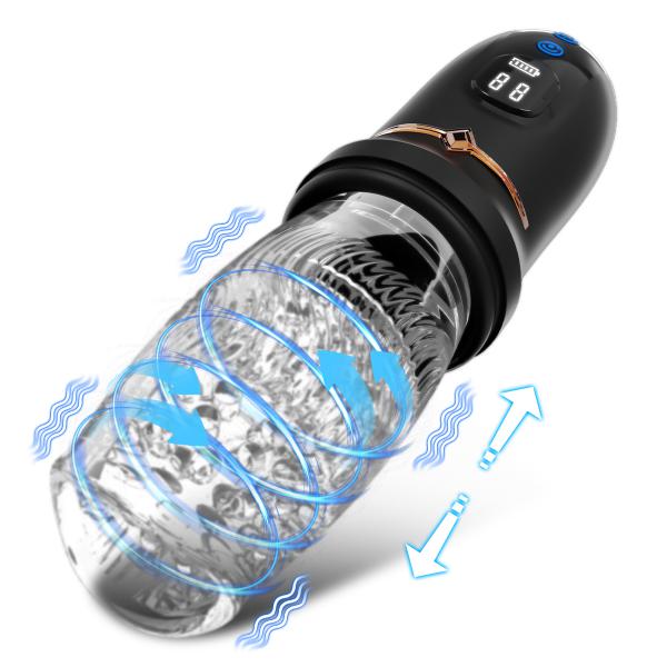 Real Oral Massage Automatic Rotating Telescopic Vibrating  Upgraded Arthur Aircraft Cup Male Masturbator