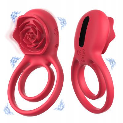 Pleasure Couple Sharing Clitoral Stimulation Passion Rose Lock Fine Ring 9 Mode Vibration Masturbator Vibrator  Sex