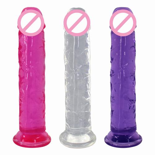 Youtube Woman Liquid Silicone Crystal Colorful Dildo Big Penis Sex Vagina  For Female Masturbation