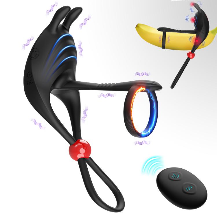 Big Rabbit Ears Stimulation Penis Vibrating Double Male Cock Ring  For Men Couple