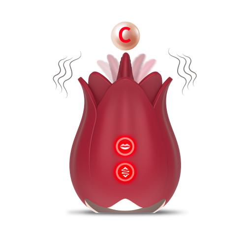 Factory Price  Rose Vibrator Small Women's Jump Egg 7 Vibrations Licking Clitoral  With Tongue