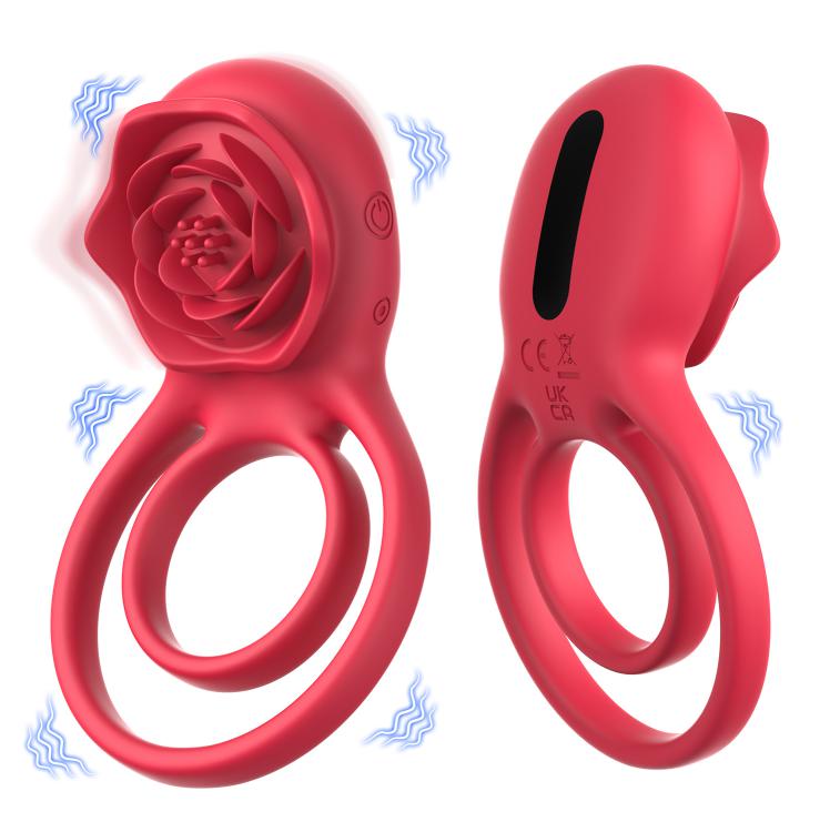 Wholesale Liquid Silicone Double Rings G Spot Couple Male  Electric Vibrating Penis Cock For Men