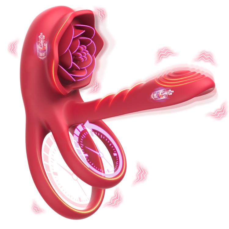 Wholesale Rose Male Cock Ring Lock Vibrating With Clitoral Stimulator New Vibrator For  Joy