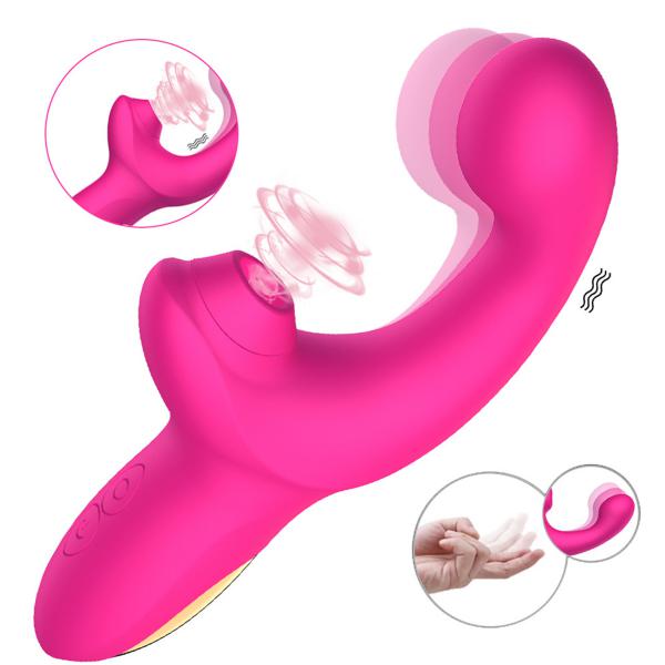 Wholesale Suck Clitoral Stimulation 2 In 1 G Spot Buckle Sucking Vibrator  For Woman
