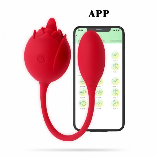 Wholesale Women's Rose Vibrator Clit Licking Stimulator Wireless Remote Control App-enabled Clitoralis