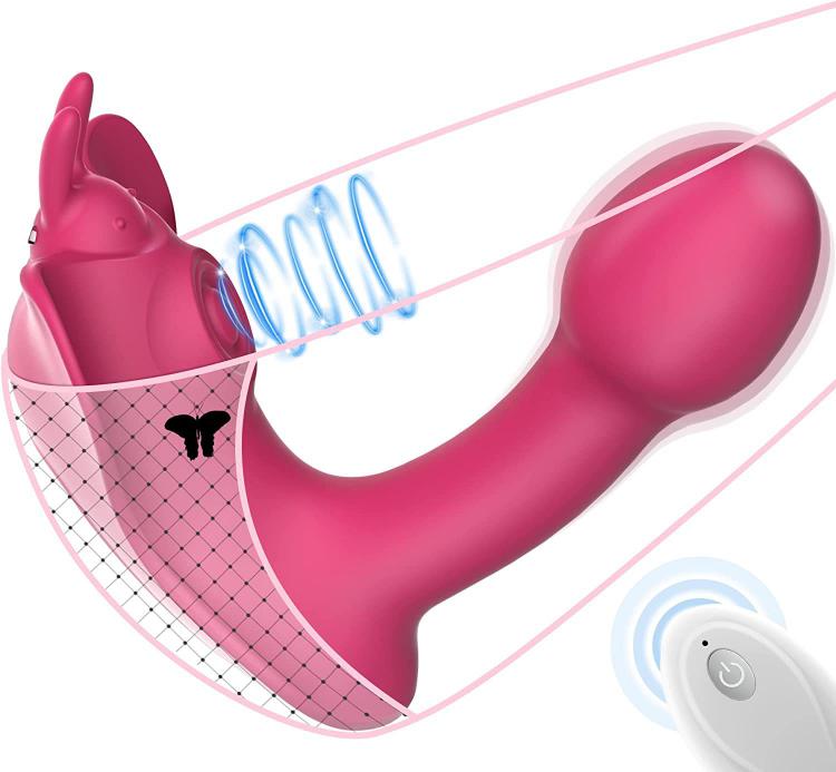 Worn Panty Female Clitoral  Sucking Breast Rabbit Vibrator 3 In 1 Tapping G-spot & Clit Stimulator