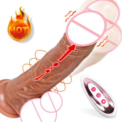 10 Vibration Modes Wireless Remote Control Telescopic Heating Dildo Vibrator Women