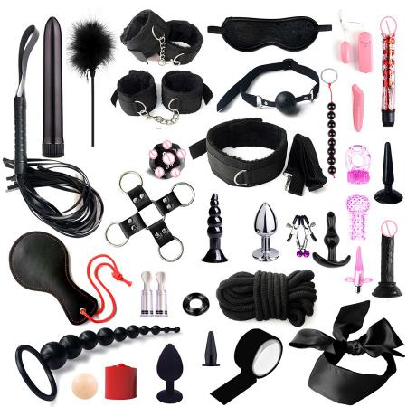 35pcs  Kit Bdsm Tool Penis Ring Jewel Anal Plug Bullet Vibrator  For Men Women Couple