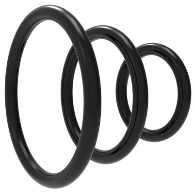 3pcs/set Durable Black Silicone Penis Cock Ring Men Ejaculation Delay Rubber Rings  For Male