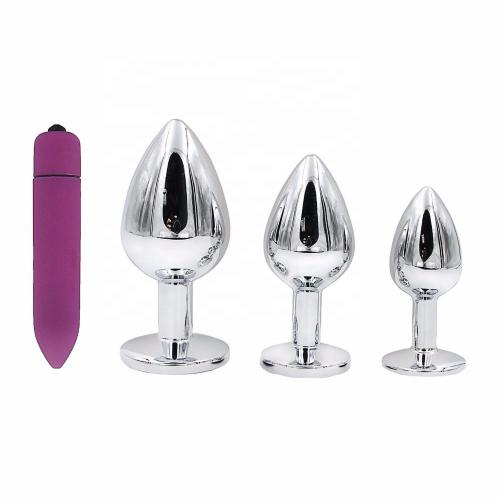 4pcs/set Waterproof Male Prostate Massager Anal Vibrator  Erotic Tail  Games Vibrating Vagina