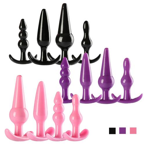 4pcs Set Silicone Butt Plugs Beginner Training Anal   For Women Men Plug