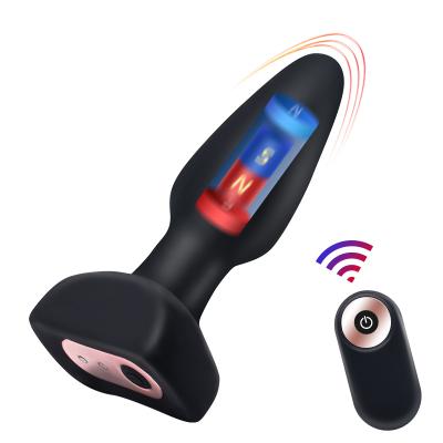 7 Speeds Magnetic Impact Butt Plug Remote Control Anal Vibrator For S Intimate Goods Masturbator Sex Machine