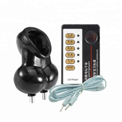 Electro Shock Chastity Cage Penis Ring Sex For Men Scrotum Sleeve Ball Stretcher Electric Cock