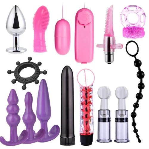 Bdsm Set Kits Bondage Gear Handcuffs Nipple Clamps Whip Spanking Anal Plug Ring Vibrator  Sm  For Women Men