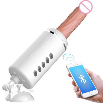 Bluetooths App Control Automatic Sex Machine Masturbation Pumping Gun Telescopic Dildo Suction Cup Vibrators  For Women