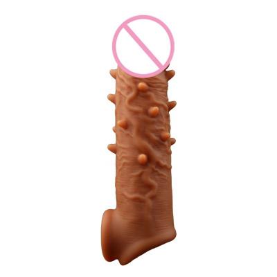 Delay Penis Reusable Condoms Realistic Sleeve Dick Cover Dildo Enlargement Male Cock Ring   For Men