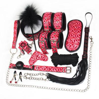 Diamond Tattoo 10 Piece Set Plush Leather Bundle Bondage Alternative Couple Flirting Bdsm
