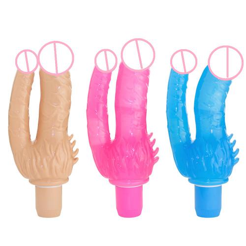 Double Motors Vibrating G Spot Vaginal Anal Penis Dildo Vibrator  For Women Men