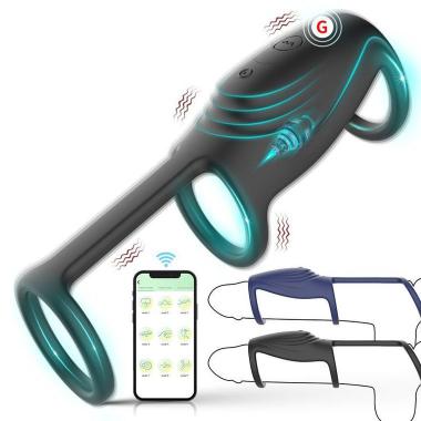 Durable Waterproof Rechargeable Medical Silicone Cock Ring Three-circle Vibrations Usb Remote Control Sex