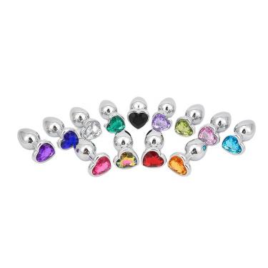 Factory Supplier S Size Heart Shape Metal  Jewel Butt Anal Plug   For Man