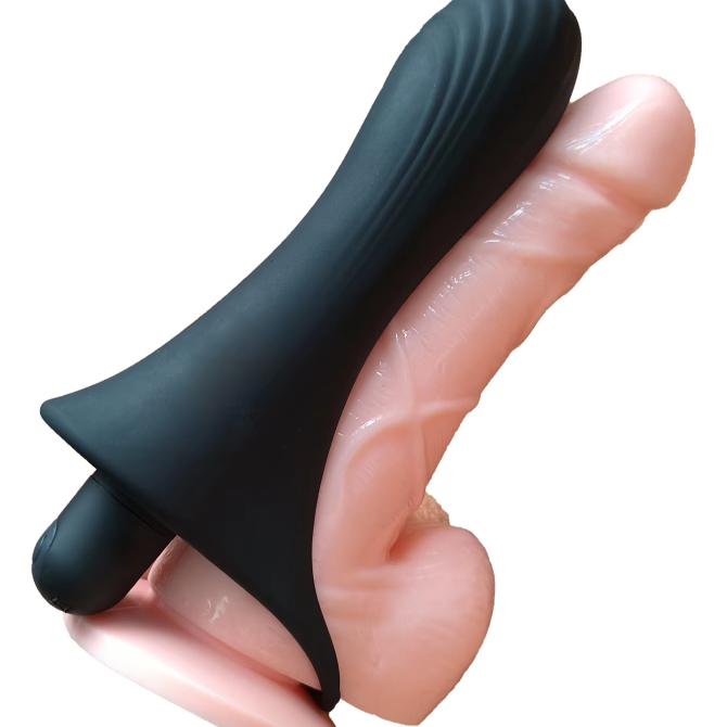 Free Custom Box   Double Penetration Vibrator With 10 Speed Penis Strap-on Dildo & Anal Plug