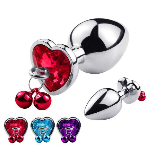 Heart Shape Metal Butt Plug Anal Jewel Bells For S  Woman Man Couple