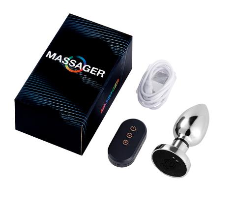 Juguetes Sexuales Remote Control Vibrating Metal Anal Plug Vibrator Electric Shock Butt