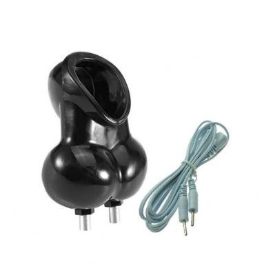 Male Electro Ball Stretcher Chastity Cage Electric Shock Scrotum Ring Bdsm Medical  For Men