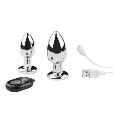 Metal Electric Remote Control Vibrating Anal Plug Male Female  Magnetic Charging Erotic