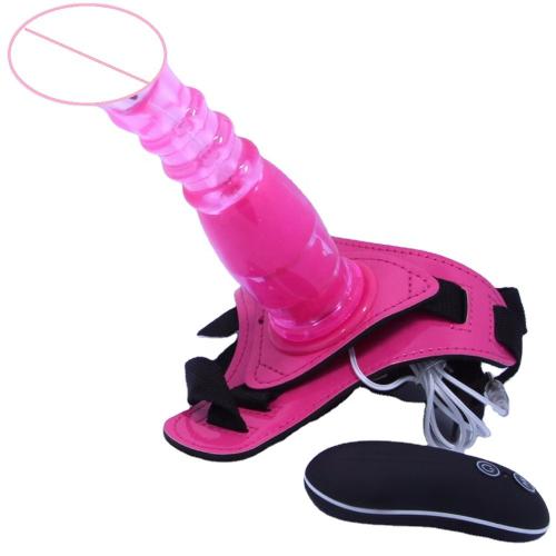 Realistic 8 Inches Strap On Dildo Control Vibration Harness 10 Speed Artificial Penis Vibrating