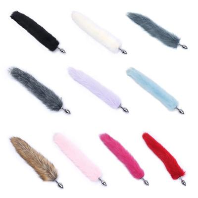 Role Playing Cosplay Metal Artificial Fur Fox Tail Butt Anal Plug Women Couples Men  Sex Erotic
