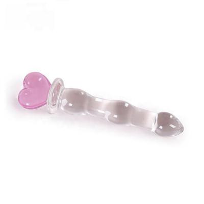 Vaginal And Anal Stimulation Crystal  Beads Butt Plug Glass Dildo Penis  For Male