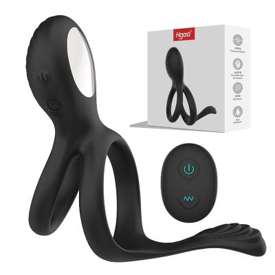 Vibrating Cock Penis Dual Rings Male Delay Ejaculation Erotic  For Men Couple Women