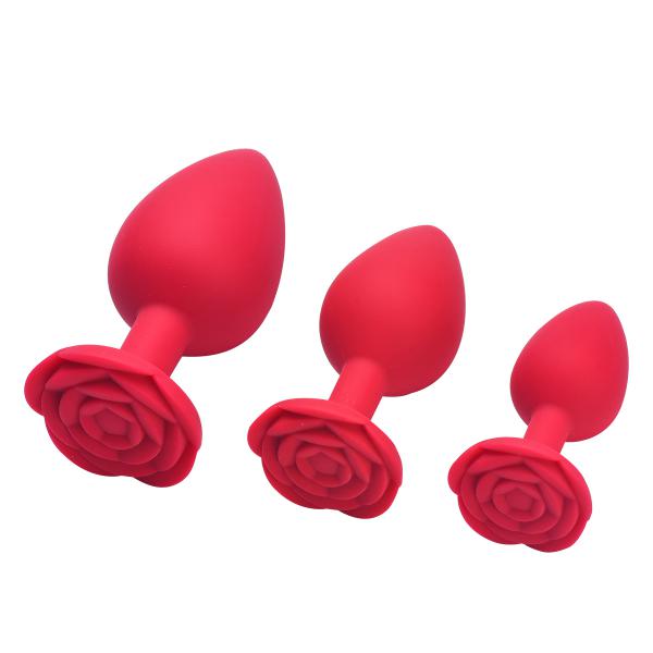 Wholesale   Silicone S M L Rose Butt Anal Plug For Women Men Couple