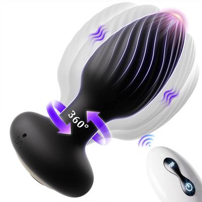 Wireless Remote Control Male Vibrating Prostate Massager Rotating Vibrator Anal Butt Plug  For Women Men