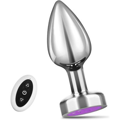 Wireless Remote Control Vibrator Metal Anal Plug Butt  For Men Prostate Massager