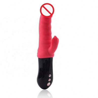 10 Frequency Dual Motors Telescopic Thrusting Dildo G-spot Clitoris Stimulator Rabbit Vibrators  For Woman