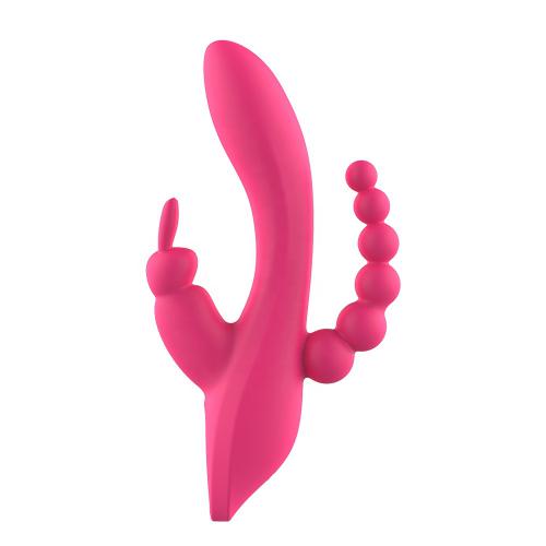 3 In 1 Clitoral Sucking Rabbit G Spot Vibrator Anal Triple Curve Waterproof Dildo For Women Couple