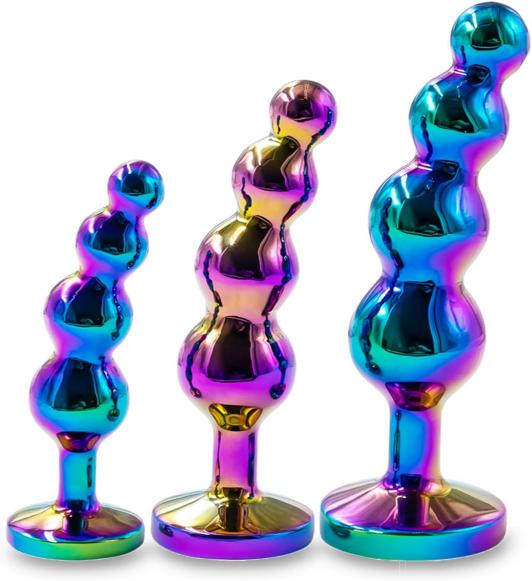 3pcs Metal Anal Plugs Jewelry Butt Plug   Stainless Steel Beads For Couple Prostate Massager