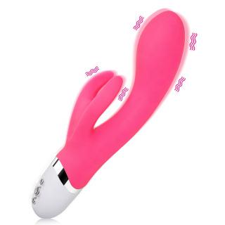 Dildo Vibrator Double Rod Masturbation Rabbit Stimulate G Spot Vagina Clitoris Sex For Women