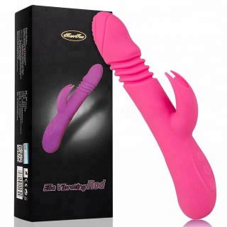 Best Selling Rabbit Vibrator Massage Telescopic Swing Rotation Heating Dildo Clitoris Women