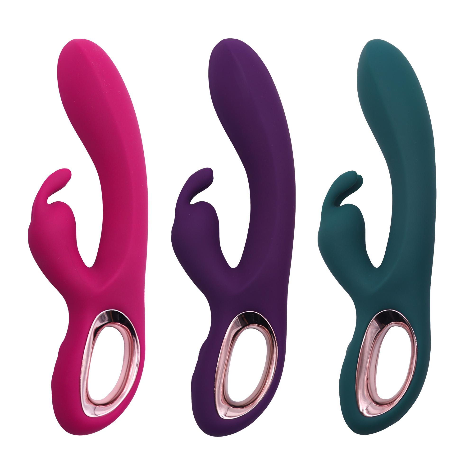 G Spot Clitors Massage Double Vibration Rechargeable Silicone Dildo Rabbit Vibrator  For Women Woman