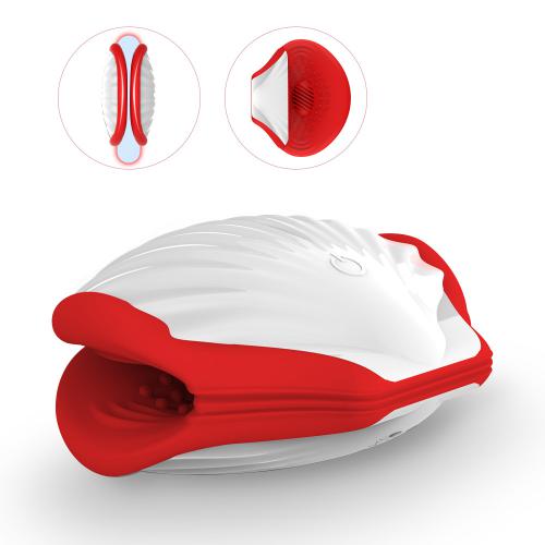 Shell Shape Male Masturbation Cup  Penis Exercise Trainer Dual Motor Vibrator Masturbator For Man