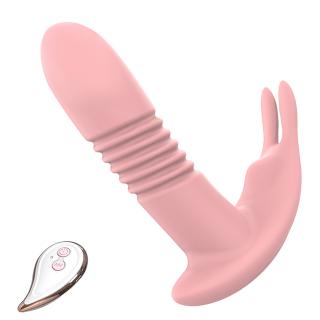 Wearable Remote Control Rabbit Vibrator Telescopic Dildo Vibrators Female Masturbator Erotic  Couple