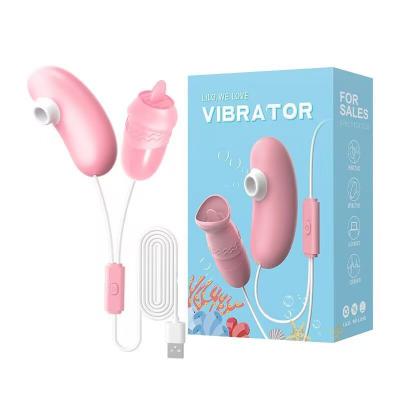 Wholesale Sex Double Egg Vibrator Mini Tongue Licking Sucking Bullet  For Women