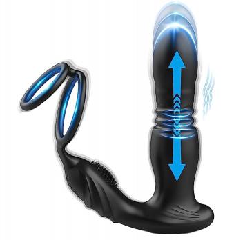 Wireless Remote Control Anal Butt Plug Vibrator Prostate Massager Male Penis Cock Rings  For Men