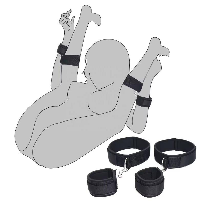 Adjustable  Sex Bondage Wrist Thigh Cuffs Bdsm Harness Whip  For Beginner Couple Sm Game Play