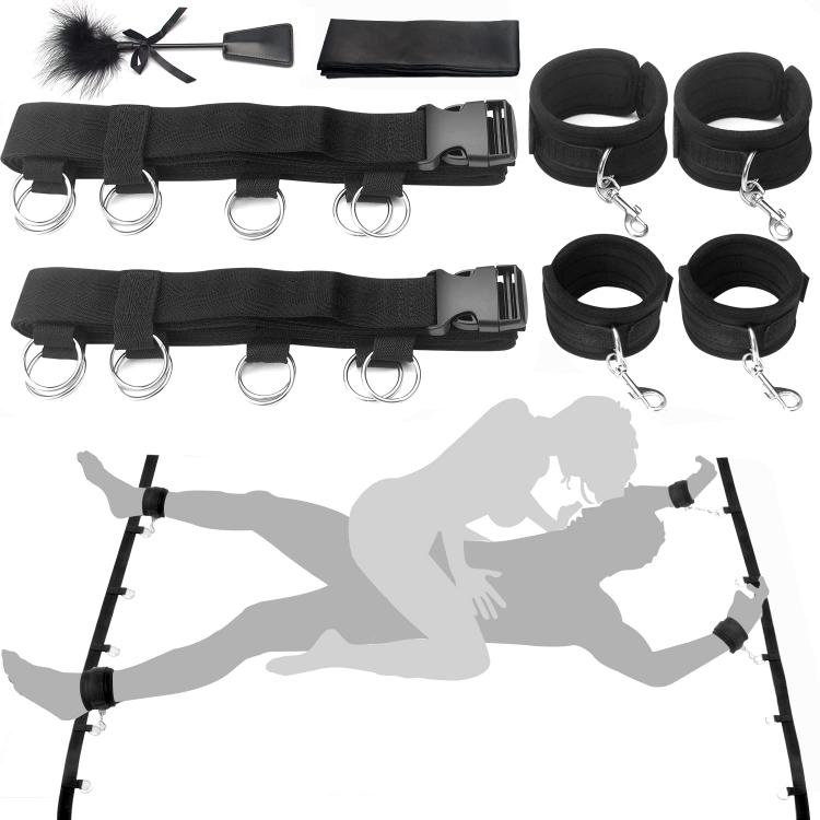 Adjustable Wrist And Ankle Cuffs  Leather Bdsm Bed Restraint Straps  For Couples Sexy Bondage Set